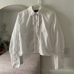 J.Crew Garçon tuxedo blouse with pearl buttons